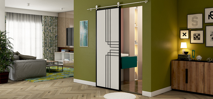 sliding bathroom door installation in Parlier